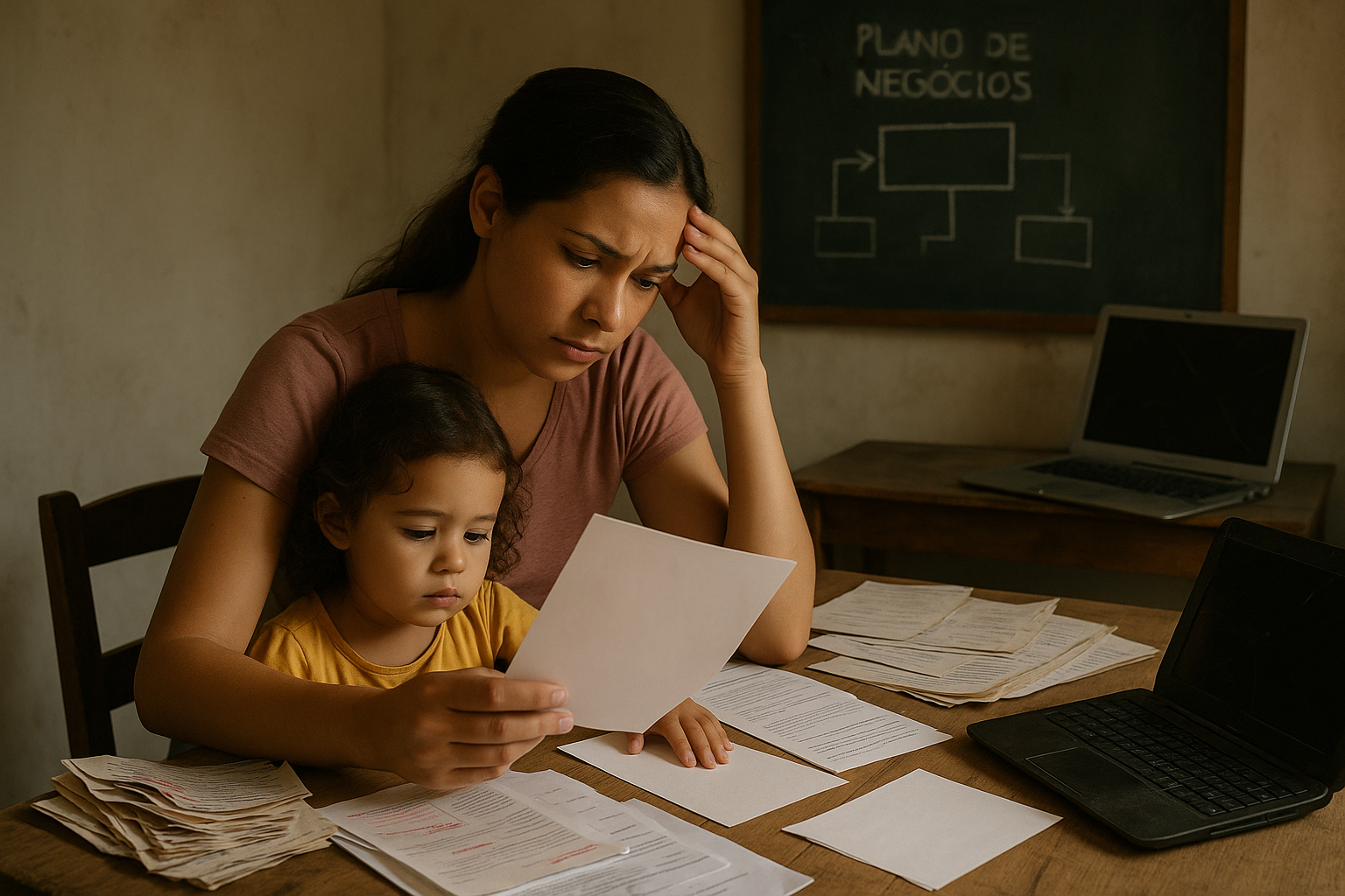 Imagem representando a exclusão empreendedora e a falta de acesso à formação técnica, contexto abordado pelo projeto CEP da Associação Verde Esperança.